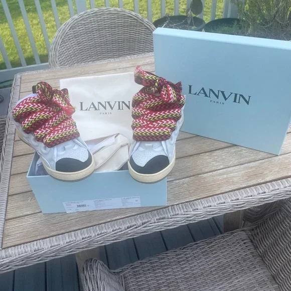 Lanvin Curb Mules - Baskets De Luxe Homme Noires - Taille 44 - Neuf Avec Boîte